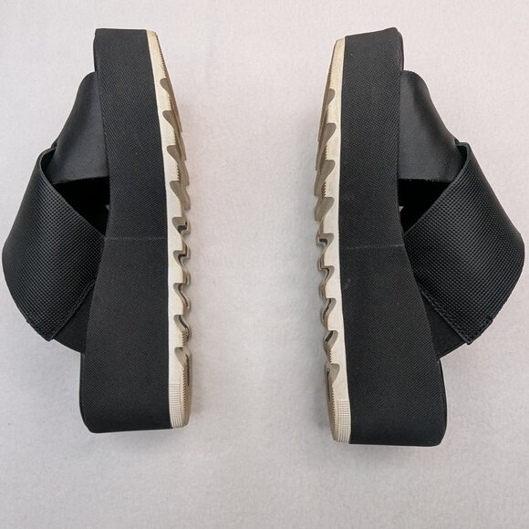 Sorel Cameron Flatform Mule in Black/White Size 7 - Picture 7 of 10